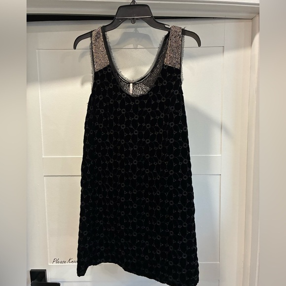 Free People velvet sequin bib dress size 4 - Picture 3 of 4